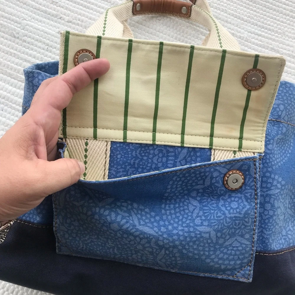 FOSSIL TOTE CANVAS with Leather